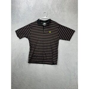 Clubhouse Collection Shirt Adult Large Black Striped Masters Polo Golf Rugby Men